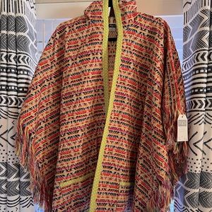 Multicolored Hooded Poncho